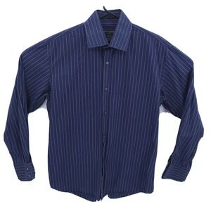 Banana‎ Republic Shirt Adult Large 16 - 16.5 Blue Striped Cotton Dressy Men